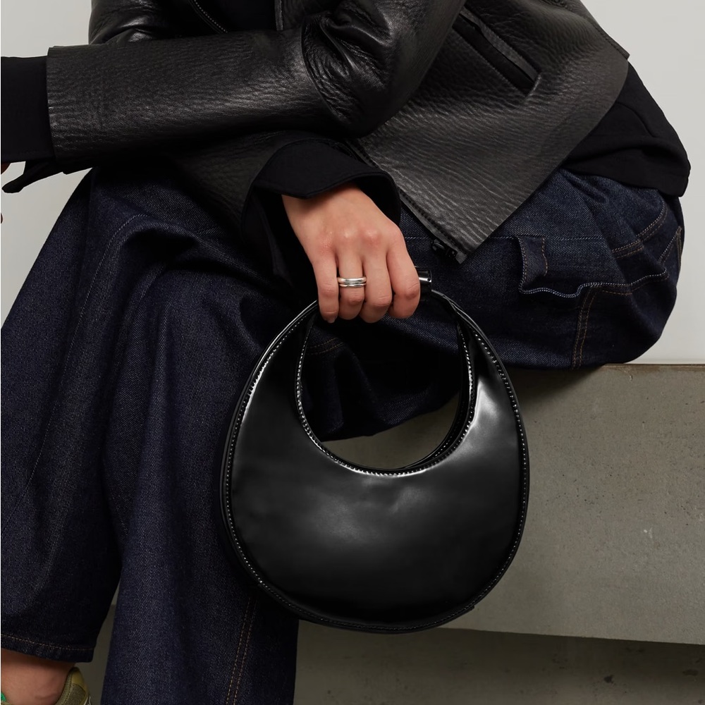 STAUD MINI MOON BAG POLISHED